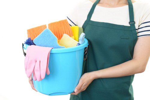 Carpet cleaning team sorting recyclable materials in Beddington